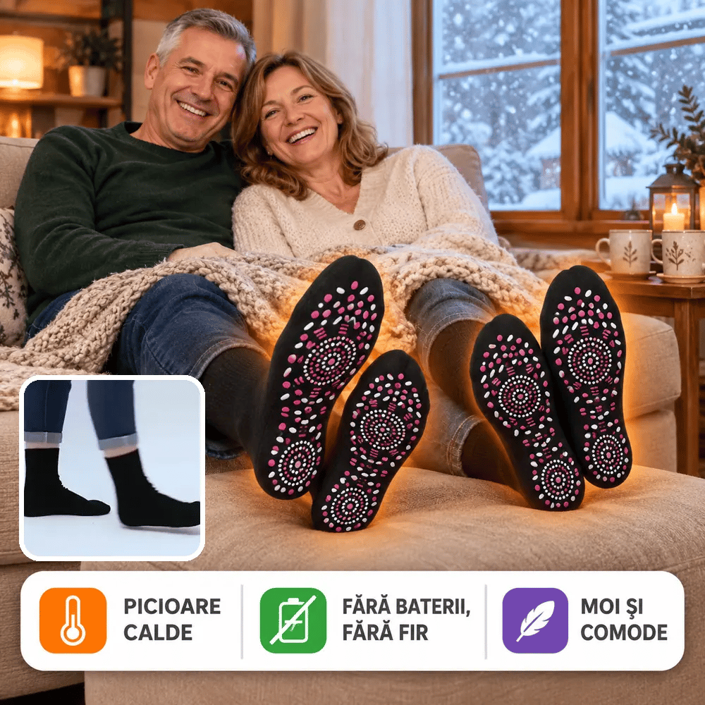 TermoConfort™ — Șosete cu Autoîncălzire, cu Turmalină | Set 2 Perechi (1+1 GRATIS)