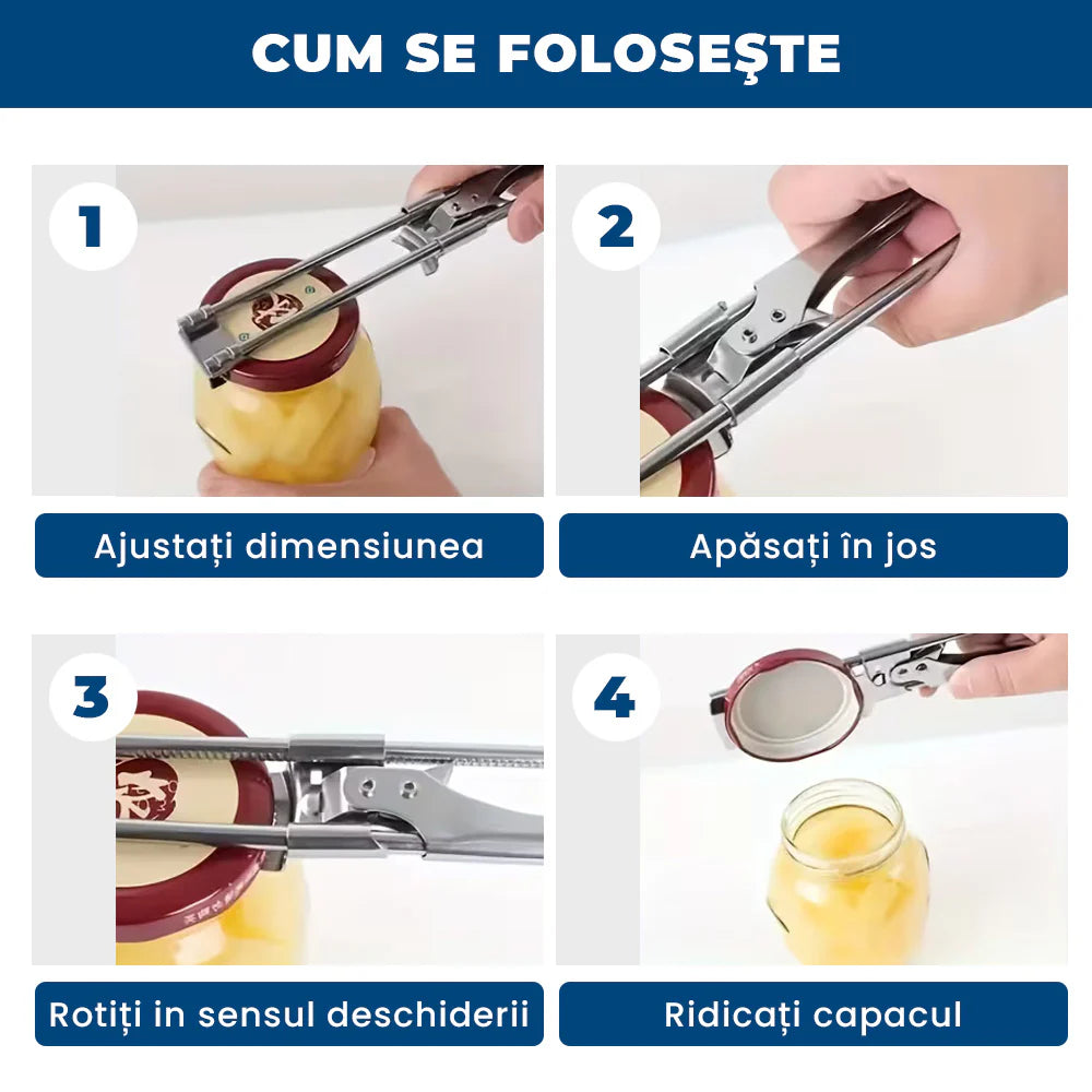 Deschizător Reglabil pentru Capace Strânse