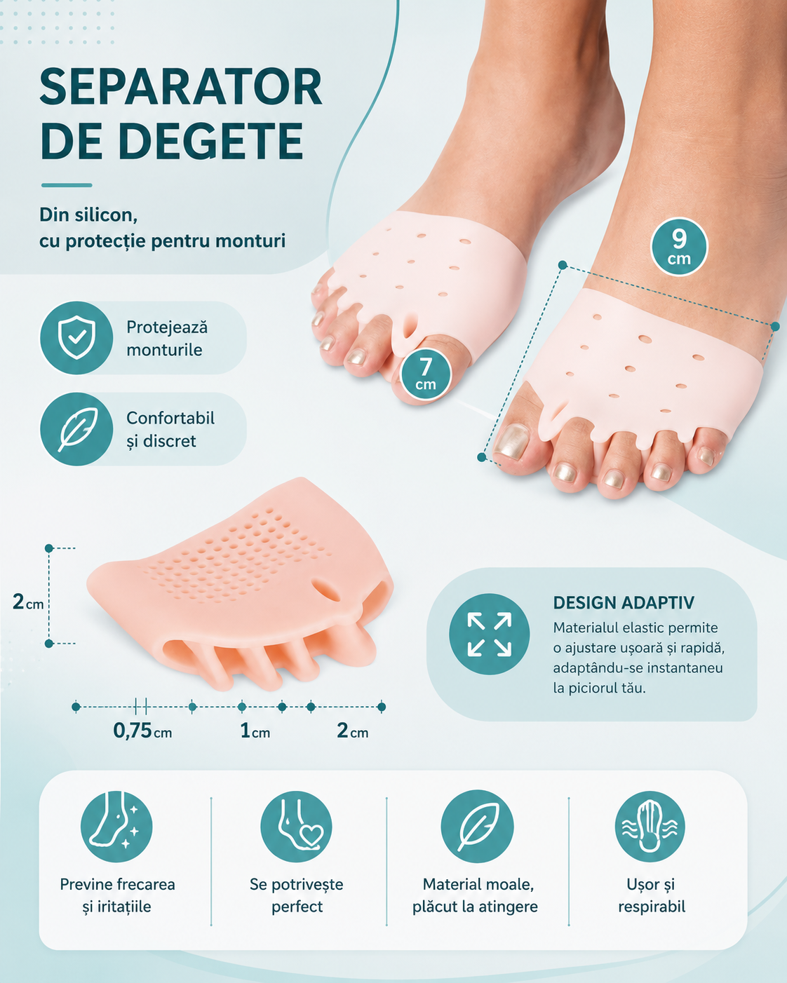 Corectoare Terapeutice cu separator de degete PharmaToe
