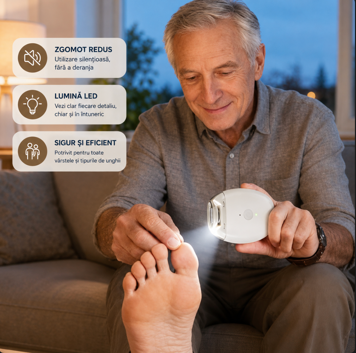 Unghiera Electrica 2-în-1 pentru Tăierea și Pilirea Unghiilor – NailCare™