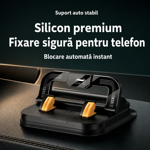 Suport Auto 2 în 1, Rotativ la 360° – Fixare Sigură pentru Telefon