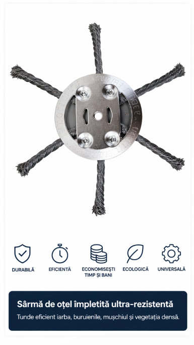 Cap Metalic Ultra-Rezistent pentru Motocoasa