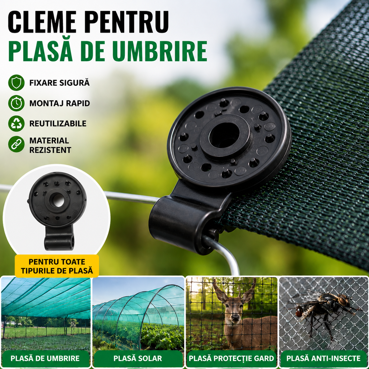Cleme prindere plasă de umbrire  ATENTIE!!!VARIANTA MAI REZISTENTA!